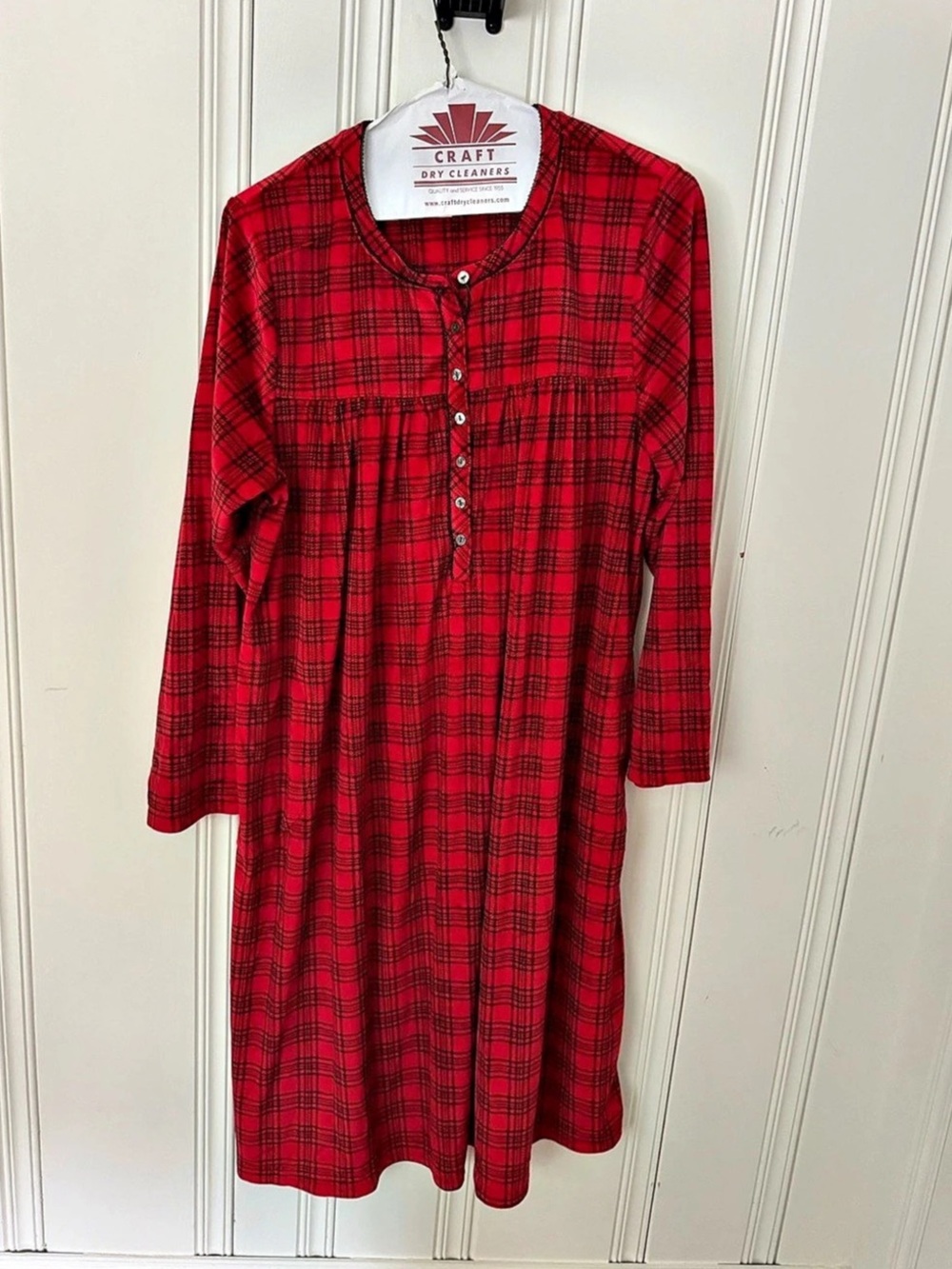 Aria Collection Plaid Midi Nightgown in Red & Black Size 2X